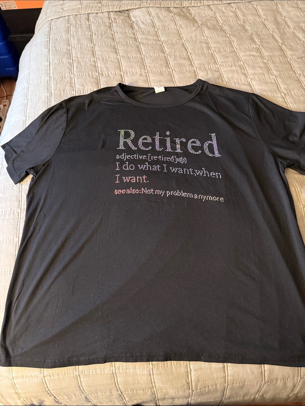 Retired Graphic Crewneck T-Shirt - Black